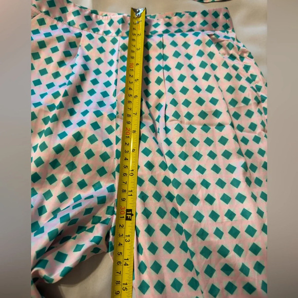 Princess Polly Jordy Blouse Pant Set Revolve Allover Green Barbie Pink - Picture 5 of 12